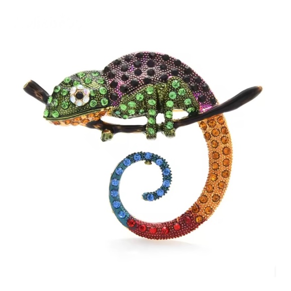 ❤️2/30$ Large Chameleon Brooch Pendant - Picture 1 of 2
